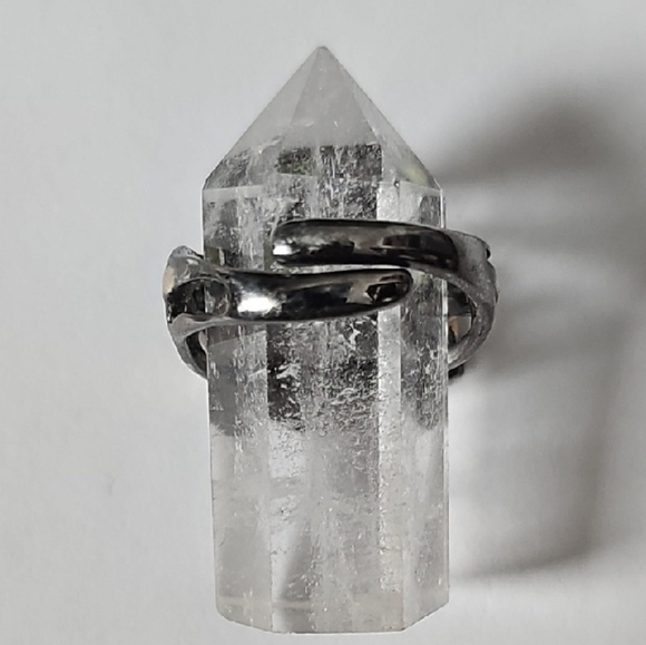 Peridot with White Topaz and Garnet Ring - Picture 7 of 7